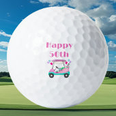 Elegant Women's Golf Party Cart 50th Birthday Golfballen