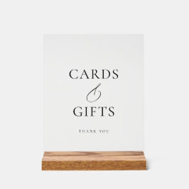 Elegant Wood Acrylic Wedding Cards and Gifts Sign Acryl Bord