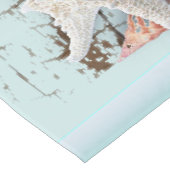 Elegant wood BLue Seashells Beach Wedding Korte Tafelloper (Hoek)