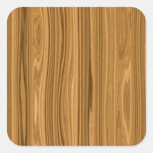 Elegant Wood Vierkante Sticker (Voorkant)