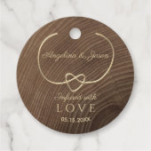 Elegant Wood Wedding Bedankjes Labels (Achterkant)