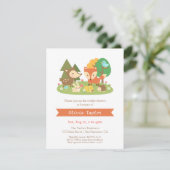 Élégant Woodland Animal Baby Shower Invitations (Debout devant)