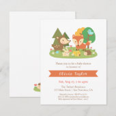 Élégant Woodland Animal Baby Shower Invitations (Devant / Derrière)