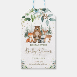 Elegant Woodland Animals Forest Baby shower Favor Cadeaulabel