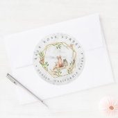 Elegant Woodland Animals Return Address Ronde Sticker (Envelop)