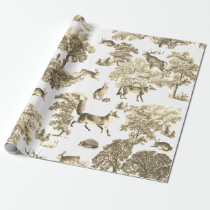 Elegant Woodland Beige Fox Konijnentoilet Cadeaupapier