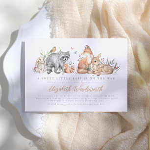 Elegant Woodland Forest Dieren Baby shower Kaart