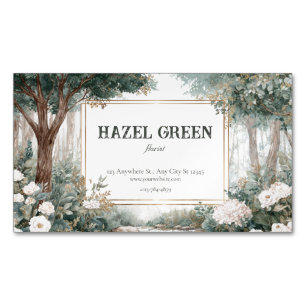 Elegant Woodland Garden Floral Gold Lijst Magnetisch Visitekaartje