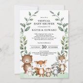 Elegant Woodland Green Virtual Baby shower Kaart (Voorkant)