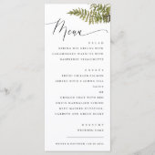 Elegant Woodland Wedding | Minimalist Forest Fern Menu (Voorkant)