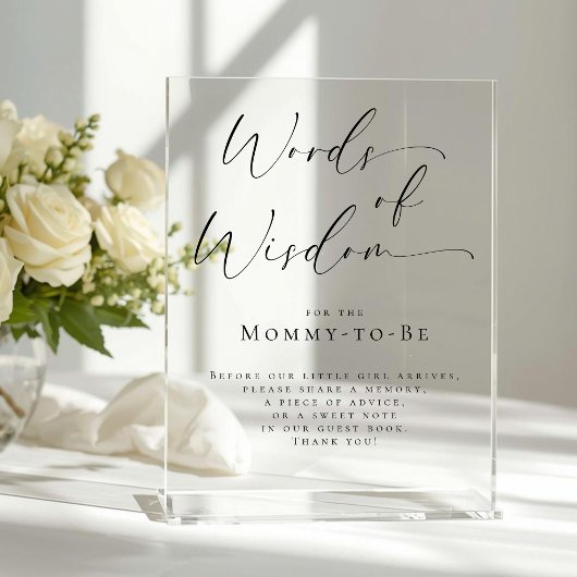 Elegant Words of Wisdom Baby Shower Guest Book