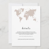 ELEGANT World Map Wedding details Kaart (Voorkant)