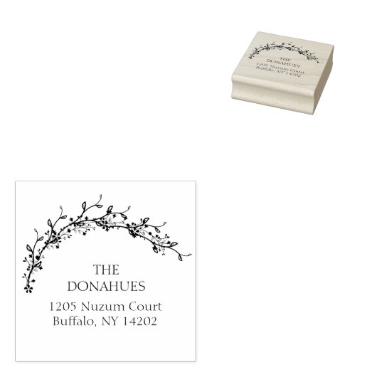 Elegant Wreater Botanical Branches Family Address Rubberstempel (Gestempeld)