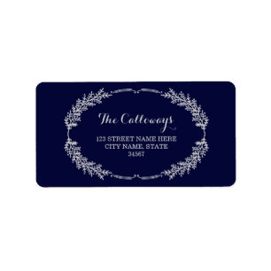 Elegant Wreath Adresetiketten/marine Etiket