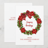 Elegant Wreath Company Seizoensgroeten Feestdagenkaart (Voorkant / Achterkant)