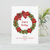 Elegant Wreath Company Seizoensgroeten Feestdagenkaart (Staand voorkant)