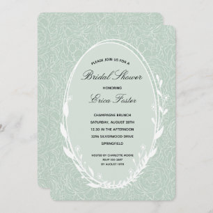 Elegant Wreath Floral Bridal Shower Invitations