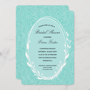 Elegant Wreath Floral Bridal Shower Invitations