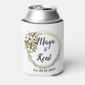 Elegant Wreath Floral Glitter Wedding Blikjeskoeler (Blikje Achterkant)