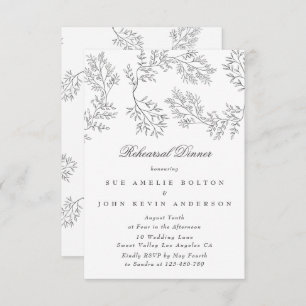Elegant Wreath Floral Sketched Minimal Wedding Enc Informatiekaartje