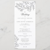 Elegant Wreath Floral Sketched Minimal Wedding Pro Programma (Voorkant)