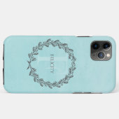 Elegant Wreath Monogram | BLAUWGROEN Case-Mate iPhone Case (Achterkant (horizontaal))