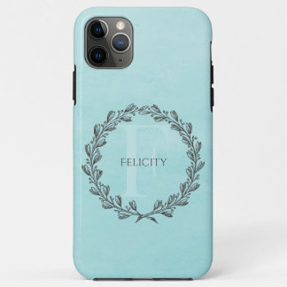 Elegant Wreath Monogram | BLAUWGROEN iPhone 11 Pro Max Hoesje