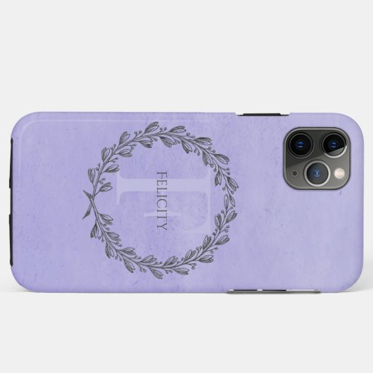 Elegant Wreath Monogram | PAARS Case-Mate iPhone Case (Achterkant (horizontaal))