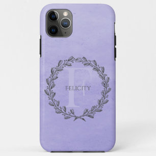 Elegant Wreath Monogram PAARS iPhone 11 Pro Max Hoesje