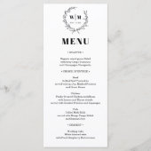Elegant Wreath Monogram Wedding Menu (Voorkant)