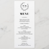 Elegant Wreath Monogram Wedding Menu Kaart (Voorkant)