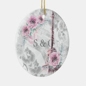 Elegant Wreath of roze bloemen. Keramisch Ornament (Rechts)