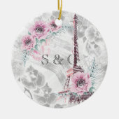 Elegant Wreath of roze bloemen. Keramisch Ornament (Voorkant)
