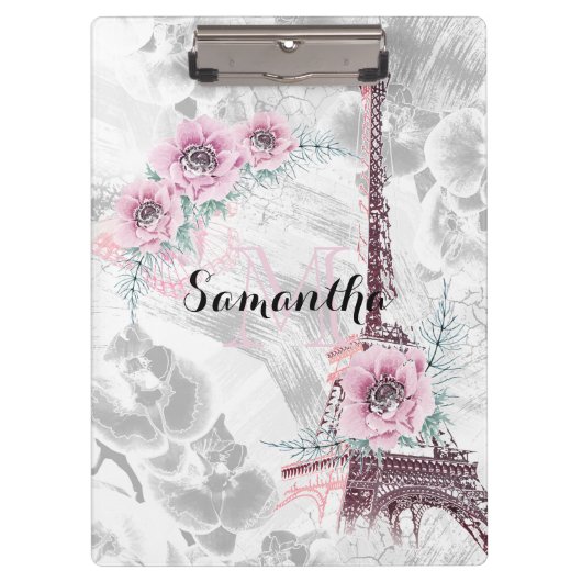 Elegant Wreath of roze bloemen. Klembord (Voorkant)