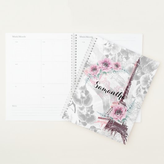 Elegant Wreath of roze bloemen. Planner (Display)