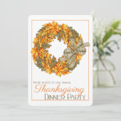 Élégant Wreath Thanksgiving Dîner Invitation de fê (Debout devant)
