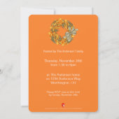 Élégant Wreath Thanksgiving Dîner Invitation de fê (Dos)