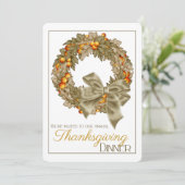 Élégant Wreath Thanksgiving Dîner Invitation de la (Debout devant)