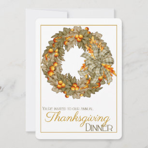 Elegant Wreath Thanksgiving nodigt uit 13 Kaart