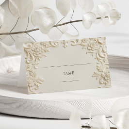 Elegant Write In Ivory Floral Embossed Table