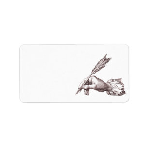 Elegant Writer-hand voor Calligraaf, Auteur enz. Etiket