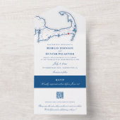 Elegant Wychmere Beach Club Bruiloft All In One Uitnodiging (Binnen)