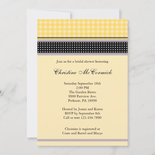 Elegant Yellow and Black Invitation Kaart (Voorkant)