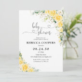 Elegant Yellow Baby Shower Invitation (Debout devant)