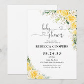 Elegant Yellow Baby Shower Invitation (Devant / Derrière)