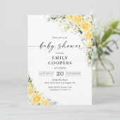 Elegant Yellow Baby Shower Invitation (Debout devant)