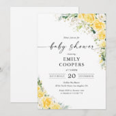 Elegant Yellow Baby Shower Invitation (Devant / Derrière)