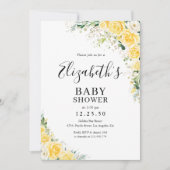 Elegant Yellow Baby Shower Invitation (Devant)