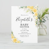 Elegant Yellow Baby Shower Invitation (Debout devant)