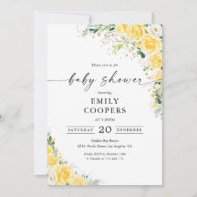 Elegant Yellow Baby Shower Invitation